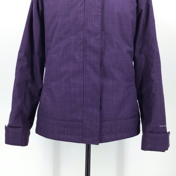 Columbia Sleet to Street Purple Plaid Parka, Med - Picture 4 of 16
